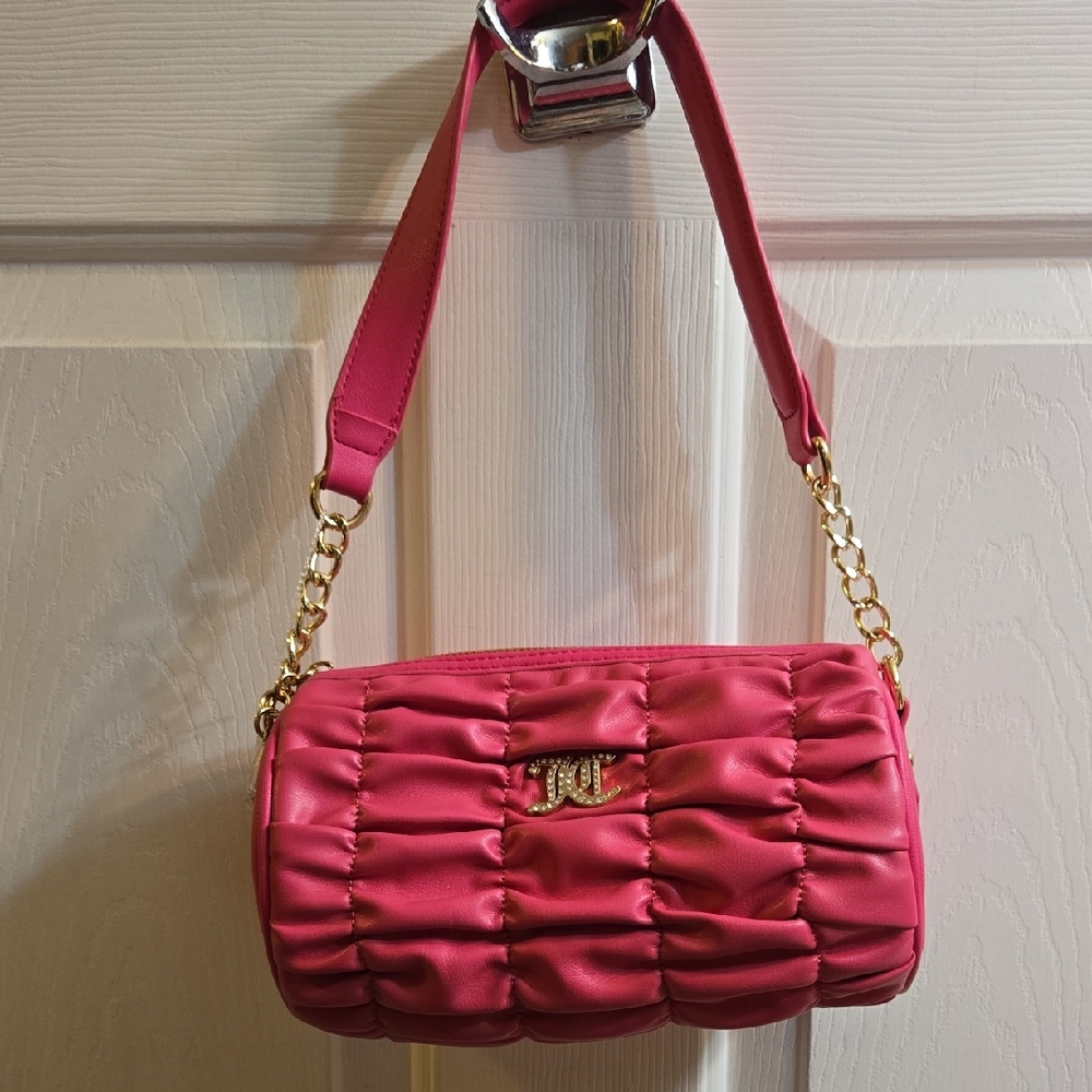 Juicy Couture Flash Hot Pink "Run The World" Shoulder Barrel Bag